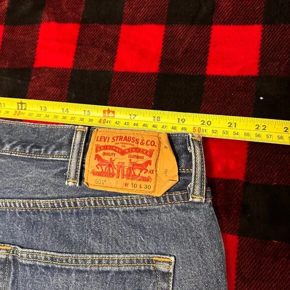 Levi's Jeans Mens 40x30 Navy Blue 501 Dark Wash Cotton Denim Pants - Picture 4 of 5